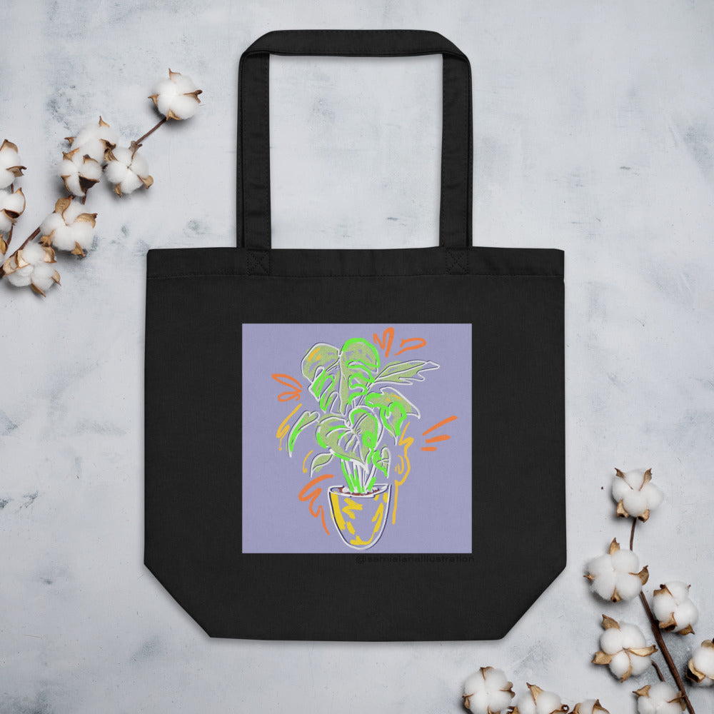 Monstera Purple • Eco Tote Bag