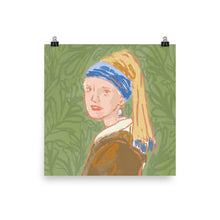 Load image into Gallery viewer, Pearl • Art Poster • Inspired by The Girl with the Pearl Earring • Sami Alana Illustration Poster
